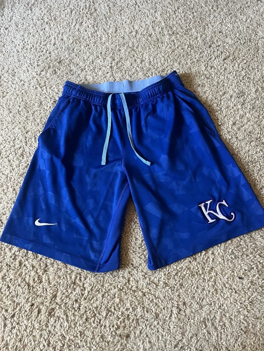 Nike Kansas City Royals Blue Dri Fit Athletic Shorts Size M
